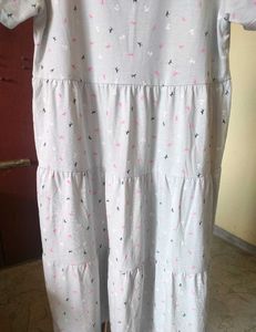 Tiered Midi Dress with Cute Print