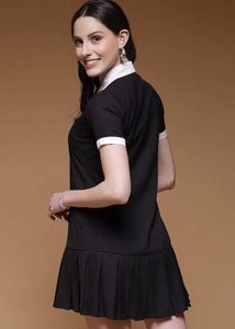 Classic Black &amp; White Collared Dress