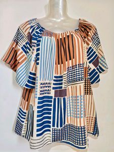🔥BUY 1, GET 1 FREE 🔥Geometric Print Flutter Top
