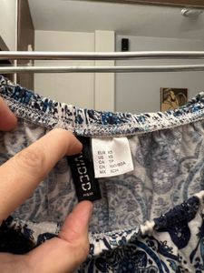 Off Shoulder Blue And White H&amp;M Top.