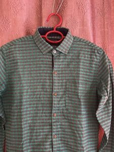 Men's Green Checkered Long Sleeve Shirt