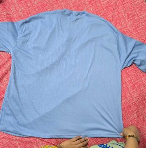 Light Blue V-Neck Long Sleeve Top
