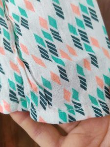 Patterned Blouse with 3/4 Sleeves