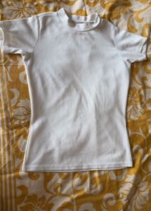 Short sleeves high neck elegant casual Tee