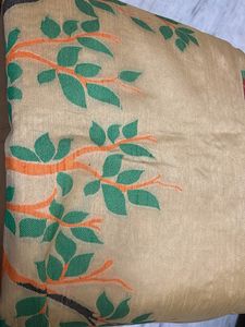 Elegant Golden Saree with Motif