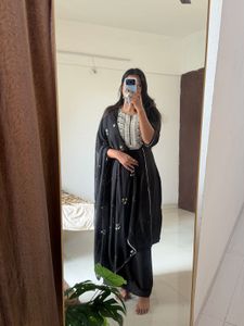 Elegant Black Kurta Set with Dupatta