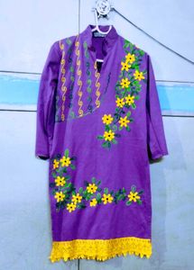 Purple Embroidered Kurta