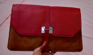 Stylish Red & Brown Clutch