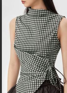 Gingham Check Sleeveless Top