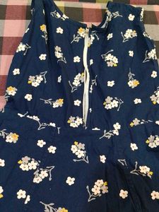 Navy Blue Frock With Cute Hairband Freebie