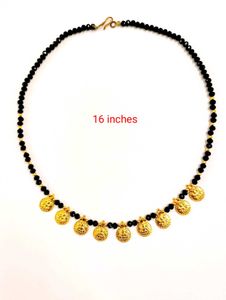 Lakshmi Gold Plated 9 Coins Black Bead Mangalsutra