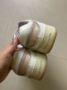 White Lace-Up Athletic Sneakers