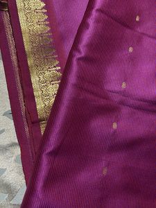 trendy Purple Saree with Gold Border