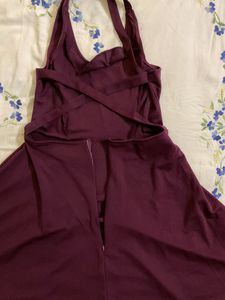 Sexy Backstrap Burgundy Wine Dress🍷