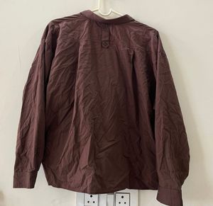 Brown Long Sleeve Button-Up Shirt