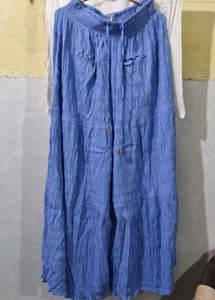 Blue Maxi Skirt palazzo with Pockets
