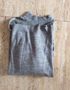 Grey Mock Neck Long Sleeve Top