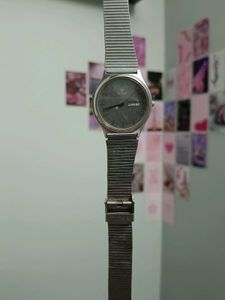 Classic Titan Silver Mesh Strap Watch