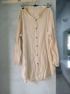 Cream Button-Down Shirt top