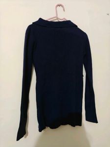 Stylish Navy Blue Knit Dress