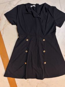 Chic Black Button-Up Dress