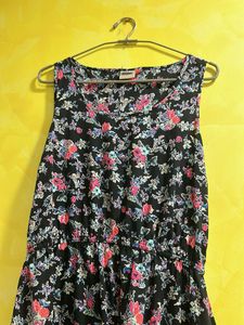 floral high low cut dress
