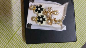 Flower Hair Clip with Rhinestones