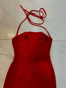Stunning Red Halter Neck Dress