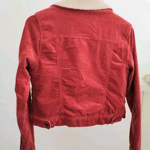 Red Corduroy Sherpa Jacket