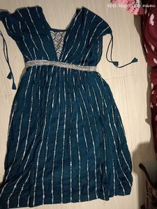 Elegant Teal Embellished Maxi Dress