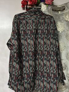 Unique Geometric Patterned Button-Up Shirt
