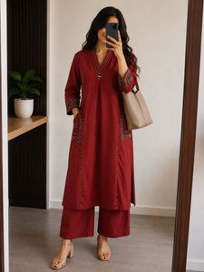 Red Anarkali Kurta