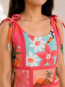 Vibrant Tropical Print Kurti