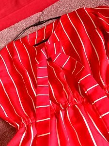 Beautiful Red And White Top For Women