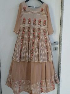 Elegant Beige Embroidered Lehenga Choli