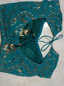 Wedding Wear Rama Green Padded Blouse -30/32"