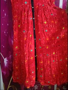 Stylish Red Printed Midi Dress