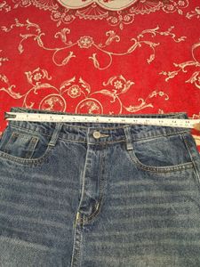 Blue Denim Midi Skirt