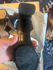 Reduced Chic Black Croc Print 40 cm Block Heels