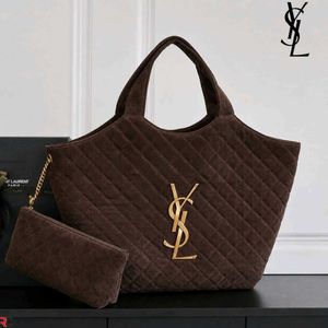 YVES SAINT LAURENT*  *SUEDE ICARE MAXI CARRE-QUILT