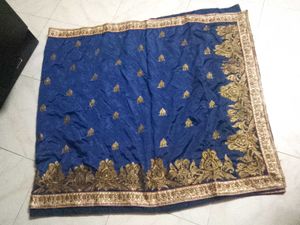 Elegant Blue Embroidered Saree