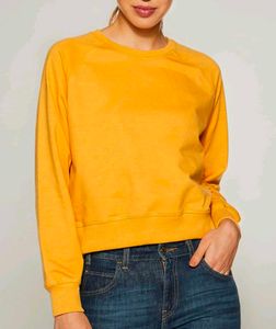 Women's Sunflower Yellow Cotton Sweatshirt