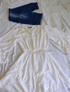 🥳White Dress & Jeans..