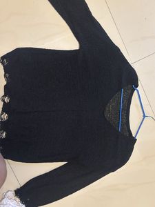 Black Textured Long Sleeve knitwear jumper🧶