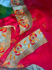 Vibrant Embroidered new chiffon saree