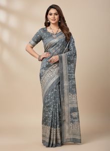 Beautiful Grey Party Saree