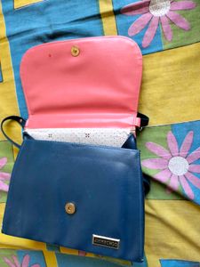 Cute Blue &amp; Pink Floral Handbag