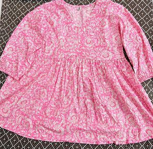 Boho Pink Paisley Print kurti