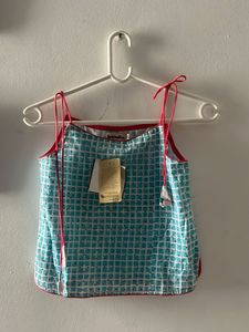 Cute Teal &amp; White Plaid Camisole