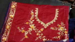 Yellow Embroidered Dupatta With Blouse Piece